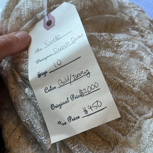 Sarah Seven wedding dress gold/ivory lace, purchased from resale bridal boutique - Picture 4 of 7